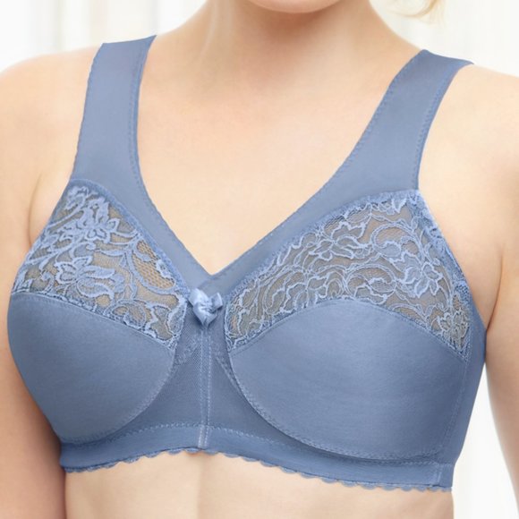 Set of 3! 40B Glamorise MAGIC LIFT Full Figure Bra (COMFORT-STRAPS) Blue-Ice - Picture 3 of 13